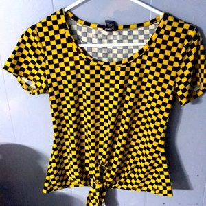 Yellow and black checkered t-shirt